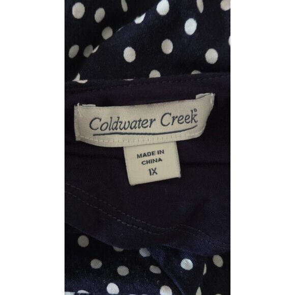 Coldwater Creek Women's Maxi Dress Navy white Polka dot size 1X - Picture 5 of 7